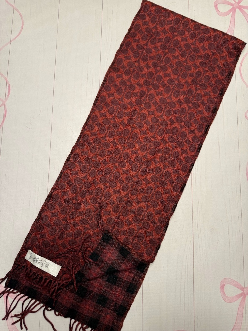 NWOT Coach Reversible Signature C/Plaid Scarf